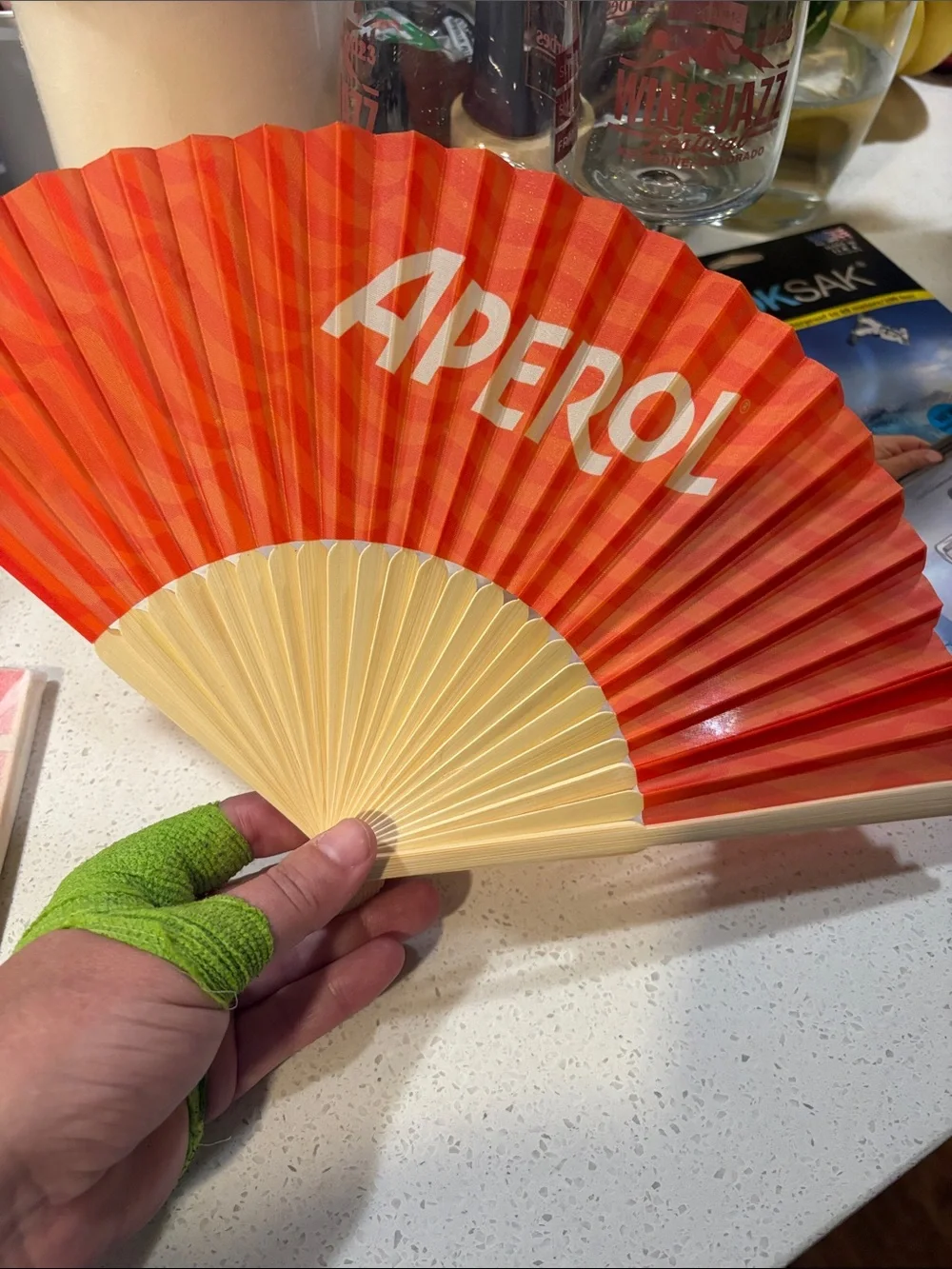 Aperol Spritz Lot of 5 Orange Hand Fan – Promotional Party Fan